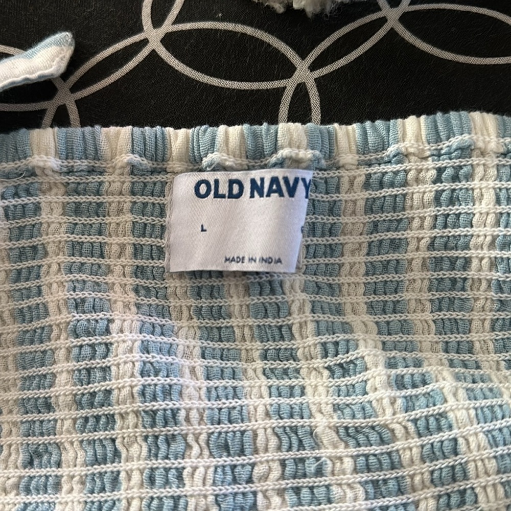 Old Navy Light Blue and White Striped Babydoll Camisole size L - Picture 6 of 7
